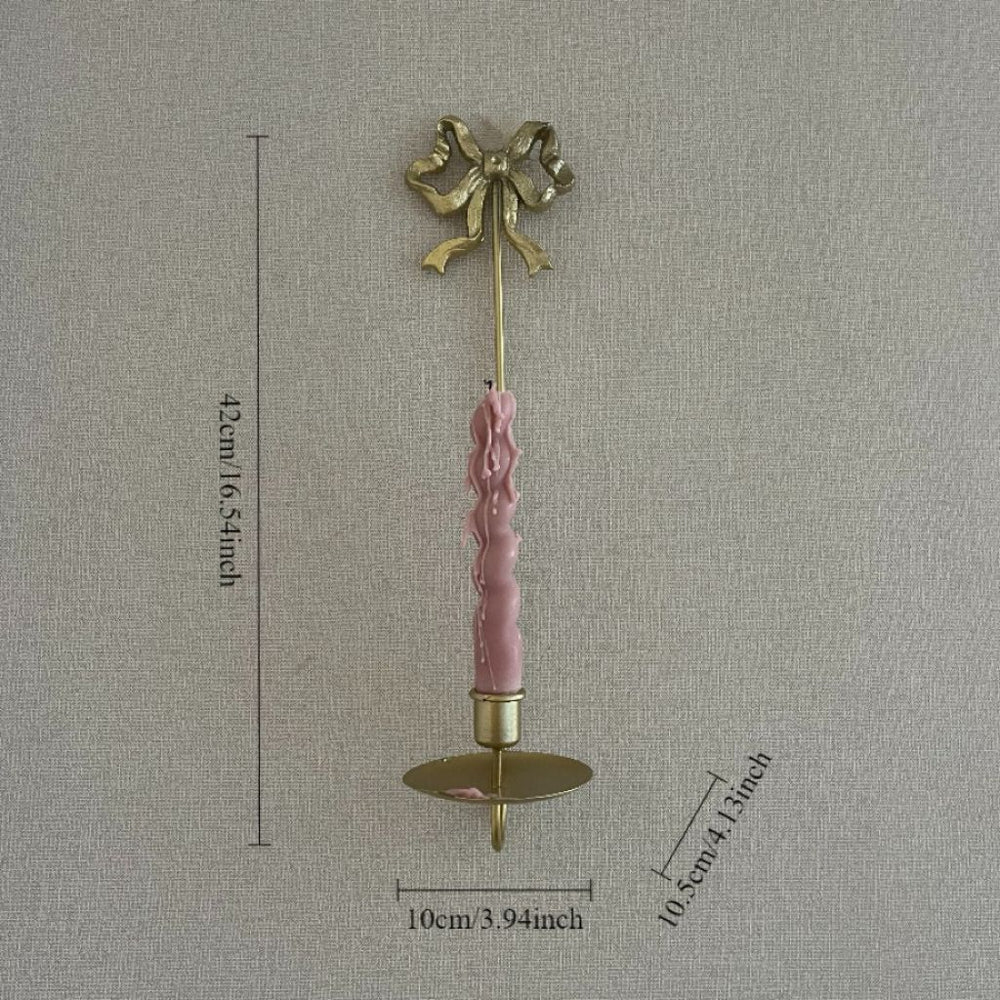 European style scented candle holder romantic french wall-mounted iron gold butterfly candlestick home wedding decoration