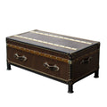 Storage coffee table living room retro leather box casual modern american country storage distressed coffee table log european style
