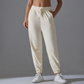 New drawstring solid color high-elasticity athletic sweatpants - breathable, loose-fit yoga pants for women, perfect for training, running, and fitness - ankle length