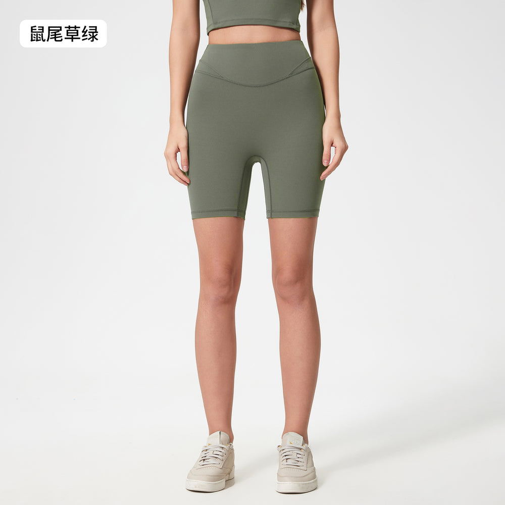 Summer seamless high-waisted workout shorts - women's tummy control, butt lifting yoga shorts for running, cycling, and fitness - 3/4 length - d25062