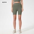 Summer seamless high-waisted workout shorts - women's tummy control, butt lifting yoga shorts for running, cycling, and fitness - 3/4 length - d25062