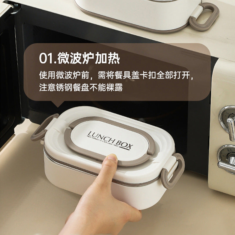 304 stainless steel bento box, microwave oven sealed lunch box, portable multi-layer thermal insulation lunch box for students and office workers