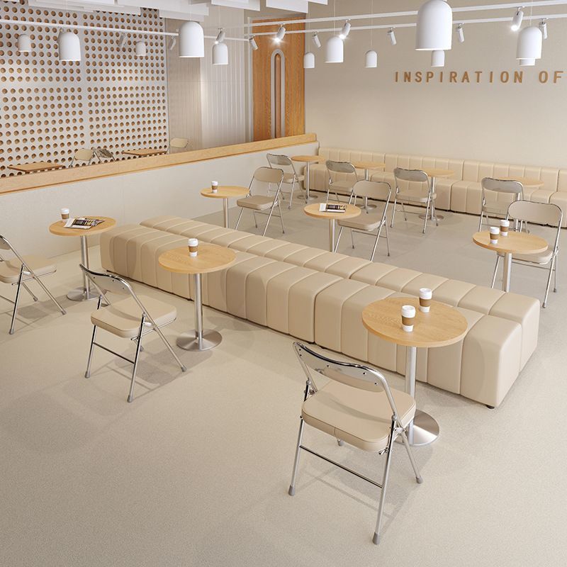 Cream log wind bench dessert cake table and chair combination can be ordered against the wall card seat sofa milk tea shop cafe