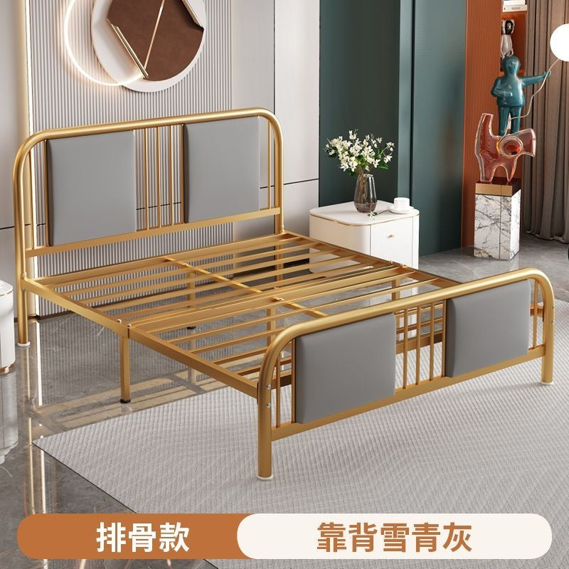 Iron bed double modern casual soft bed for home soft back bed apartment 1.35m b&b single iron bed
