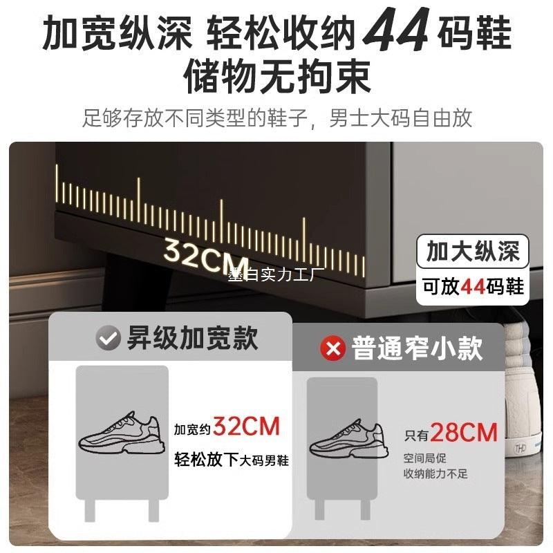 Shoe cabinet household door storage cabinet integrated against the wall simple door porch cabinet locker solid wood legs home shoe rack