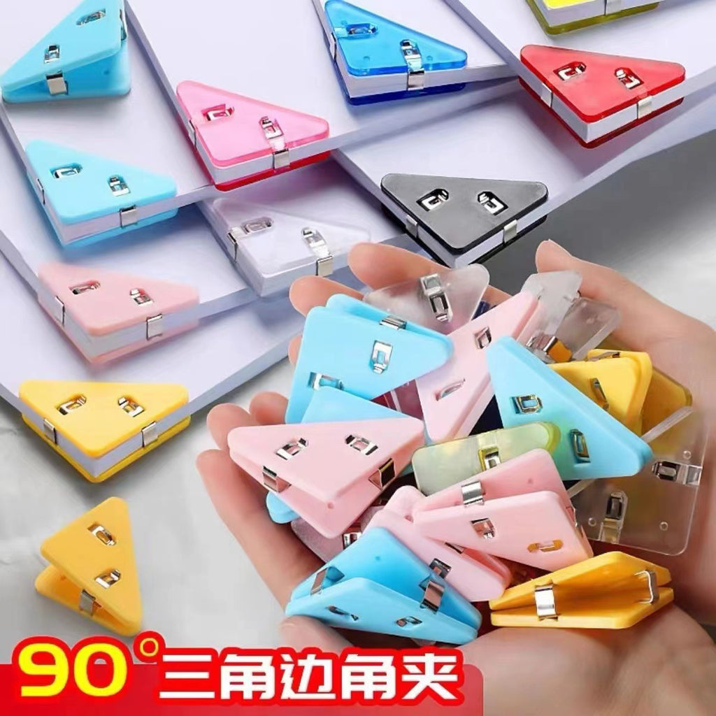 Simple Japanese corner clip, matte bill clip, student test paper data storage, anti-warping edge triangle clip wholesale