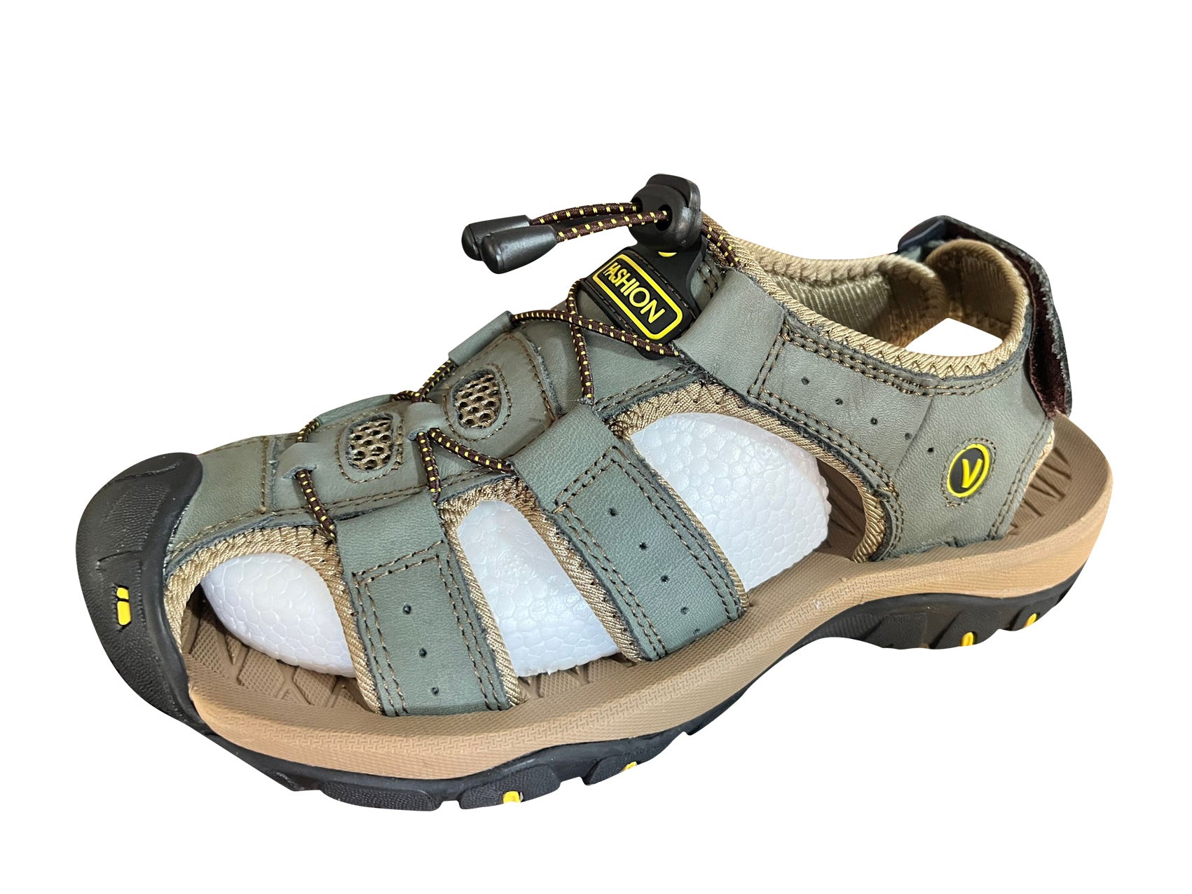 跨境大码凉鞋夏季新款男士镂空透气凉拖鞋户外包头沙滩鞋外贸鞋47