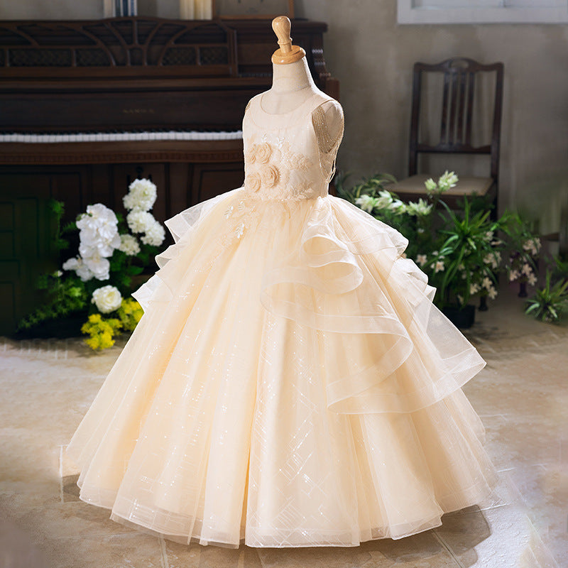 Girl dressclassysense cross-border flower girl wedding dress evening dress piano performance little girl clothes fashionable princess dress