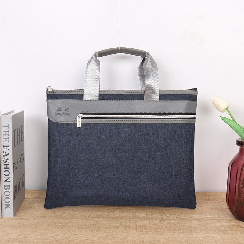 Oxford cloth handheld document bag a4 briefcase pilot handheld briefcase thickened waterproof conference bag information bag