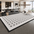 Carpet living room 2026 new french style black and white grids waterproof washable bedroom bedside sofa floor mat