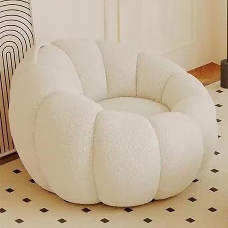 Cream wind lazy sofa reclining and sleeping pumpkin sofa leisure chair lamb wool fabric sofa single sofa