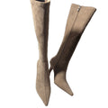 new arrivalk-stylecasual boots, non-knee elastic boots, frosted slim boots, side zipper, pointed toe high-heeled boots for women