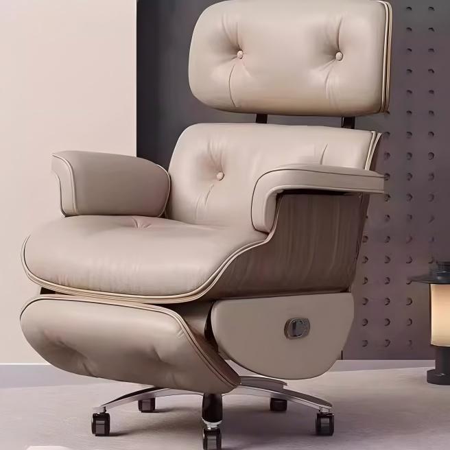 Eames electric leather office chair recliner computer chair sedentary business study boss chair eames recliner