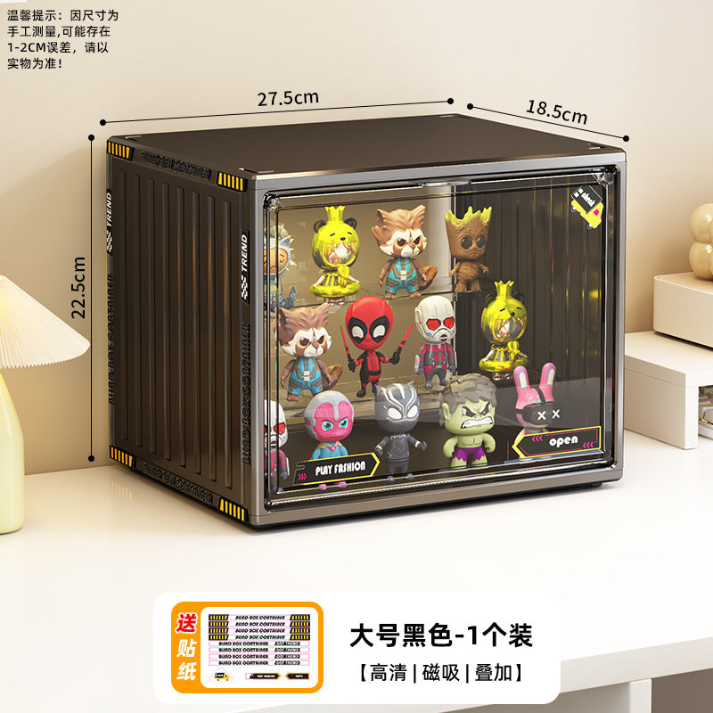 Blind box storage display stand transparent dust-proof figure storage box doll labubu POP MART model display cabinet