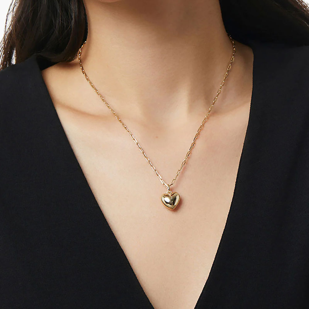 Amazon fashionclassy heart pendant necklace casual paper clip chain