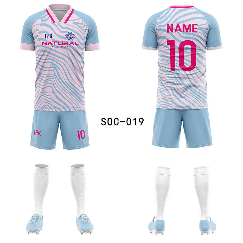 2025 new football jersey set men's football jersey team game jersey short-sleeved sports training jersey customization
