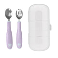 Kids' fork and spoon set - baby feeding training spoons, bendable stainless steel fork and spoon set, supplementary food tools - wholesale supply