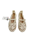 Za's 2025 new women's flat mary jane shoes, featuring embroidered chinese-style closed-toe white sandals