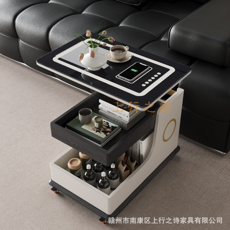 Modern minimalist coffee table, sofa side table, creative decorative pieces, wholesale for home use, smart ambient lighting, wireless charging, speaker customization