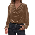 autumn/winter new arrivals: cross-border women's fashion - european & american style korean fleece turtleneck long sleeve top for women