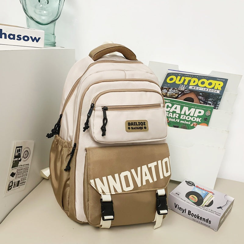Backpack air cushion shoulder strap support pad schoolbag junior high school student schoolbag casual travel multifunctional compartment schoolbag