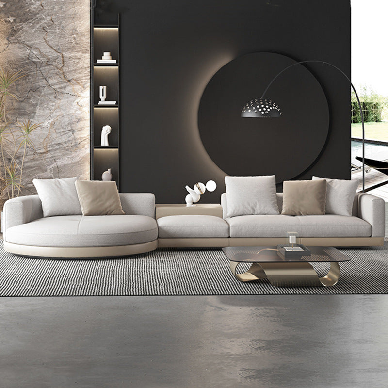 Italian minimalist living room sofa combination villa furniture classy large flat layeraccessible luxury fabric corner sofa suit