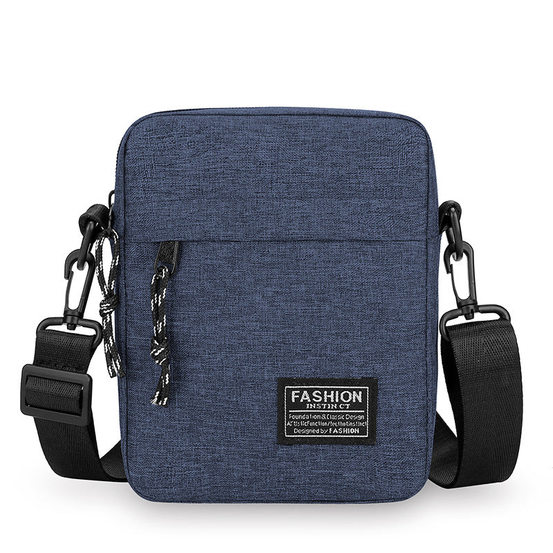 Simple men's satchel fashionable Oxford cloth crossbody shoulder bag men's casual diagonal straddle backpack trendy mobile phone small square bag