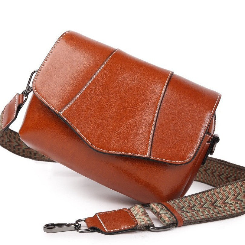High-end oil wax leather small bag for women springnew arrival crossbody bag for women small square bag easiest for match genuine leather women's bag shoulder bag