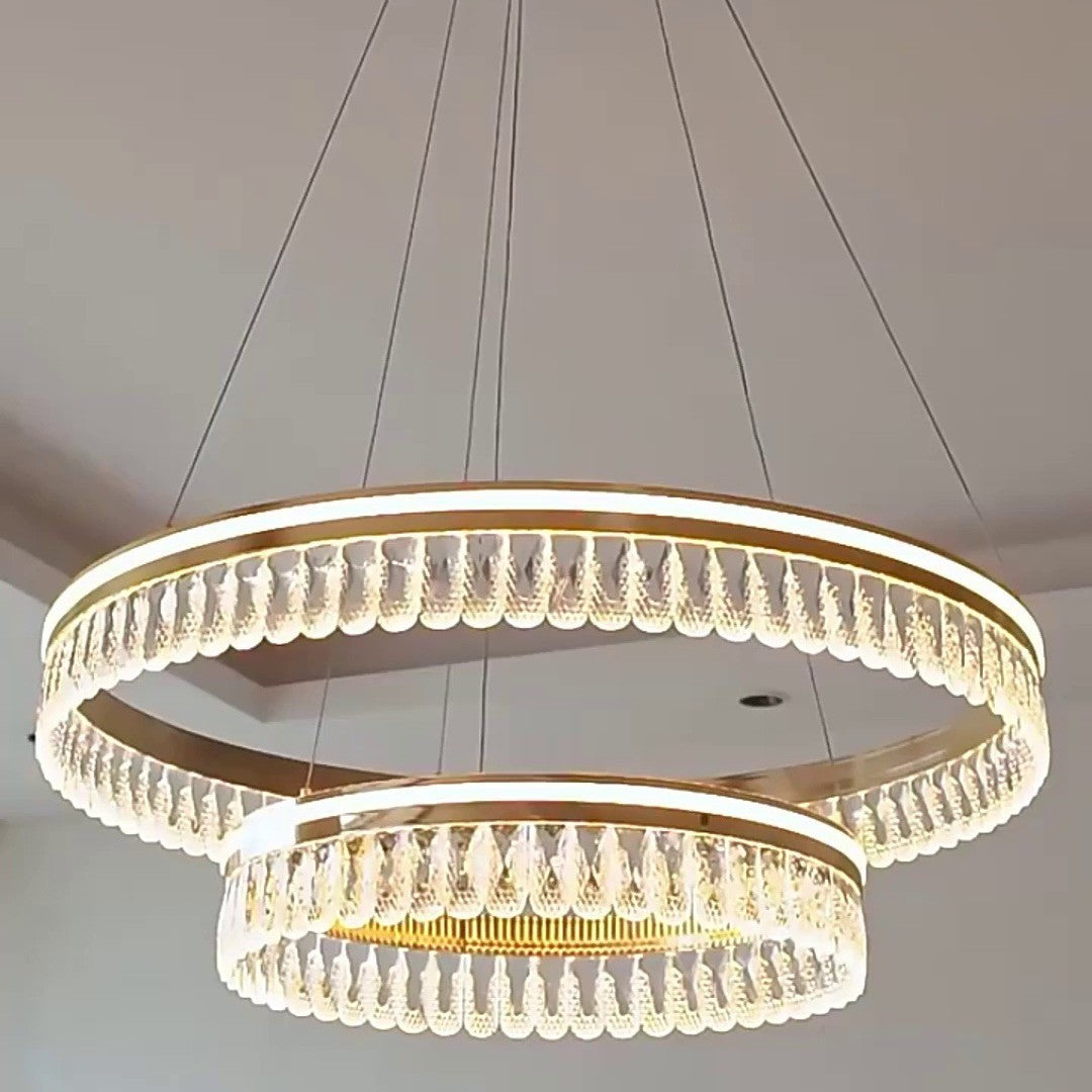 Italian light luxury crystal living room chandelier modern simple round master bedroom lighting creative dining room 2023 new