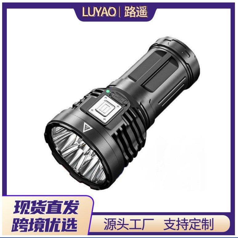 Cross-border outdoor multi-function led flashlight octa-core strong light flashlight usb charging super bright small xenon flashlight