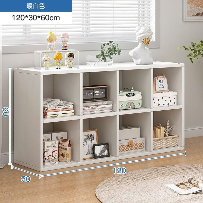 Balcony bay window storage cabinet storage rack cabinet storage cabinet plaid cabinet floor-standing single-layer low cabinet bookshelf for home bookcase