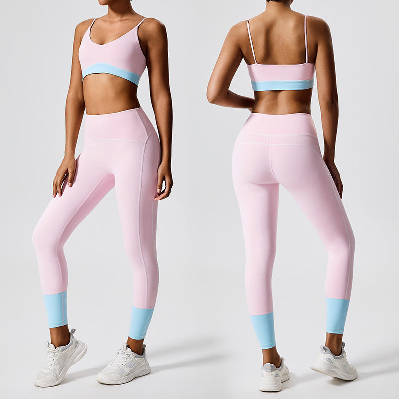 European and american cross-border fitness "barely there" butt-lifting yoga set - two-piece, beautiful back, running, outdoor sports, customizable women's activewear