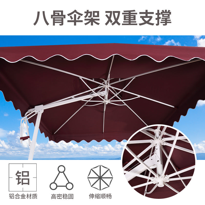 Wholesale outdoor roman umbrella with wavy edge - export model for outdoor parks, plazas, and sidewalk columns (manual open)