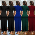 C7261 cross-border   fashion women's hot diamond arm slit elegancesilm dress