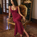 European and american style women's new arrival cross-border fashion elegant slim-fit patchwork sexy mesh backless spaghetti strap maxi dress
