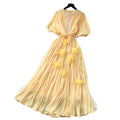 French heavy industry diamond-encrusted red elegantdress women's summerk-style waist slimming lookelegant thousand gold style long skirt