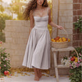 Amazon fashion cross-border women's  autumn hot style sleeveless tube top waist sexy suspender dress
