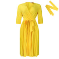 D430 women's foreign trade dress,  autumn new arrival, solid color pleated tie-up plus size v-neck elegant african style dress