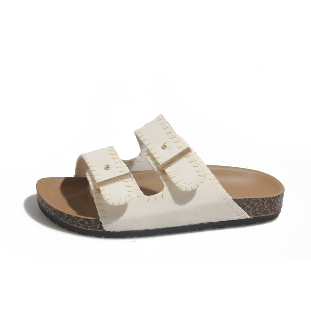 Thick sole birkenstock shoes women's summer outwear half slippers year lazy birkenstock sandals beach vacation beach shoes