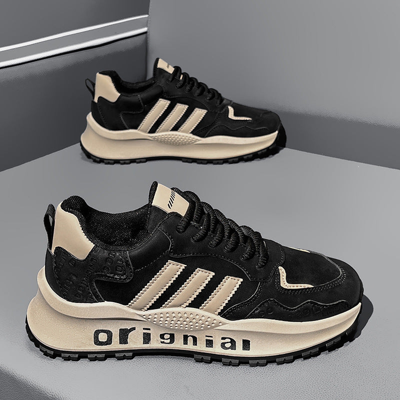 Men's shoes 2025 fall/winter new arrivals: versatile fleece-lined warm cotton shoes, chunky sole agnes shoes, athletic casual dad shoes, trendy footwear
