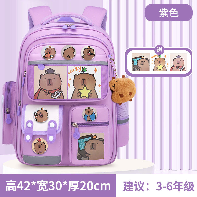 Kapibara new primary school bag, men's and women's 1-3-6 grades, light spine protection, large-capacity children's backpack