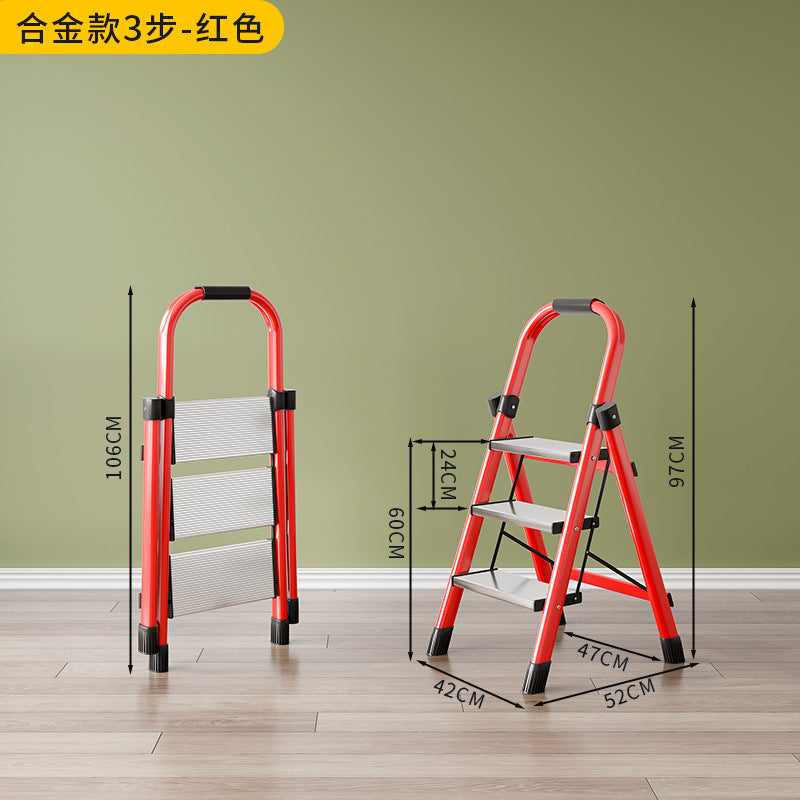Ladder for homemultifunctional herringbone ladder foldable ladder stair stool small indoor extra thick flower stand thickened carbon steel