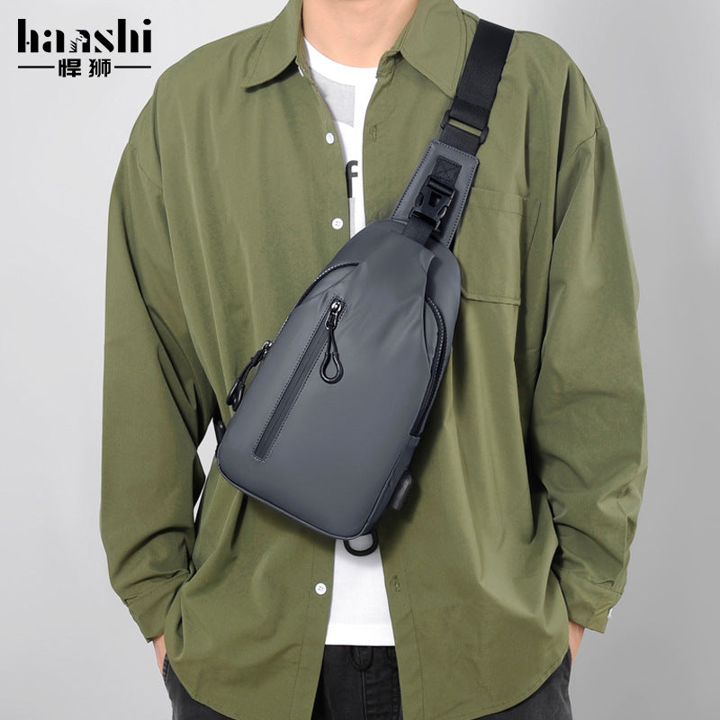 Fashion Men's Premium Breast Bag Casual Shoulder Women's Crossbody Bag Commuter Waterproof Chest Bag Travel Shoulder Bag Tide