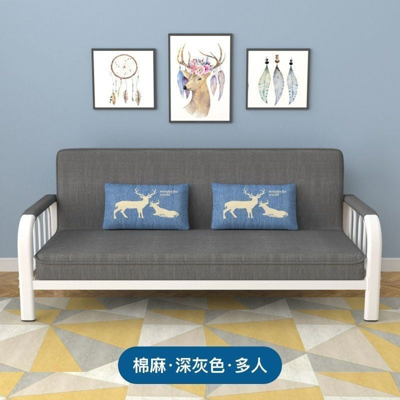 Small apartment sofa bed, convertible sofa bed, foldable sofa bed, economical and simple fabric sofa for the living room