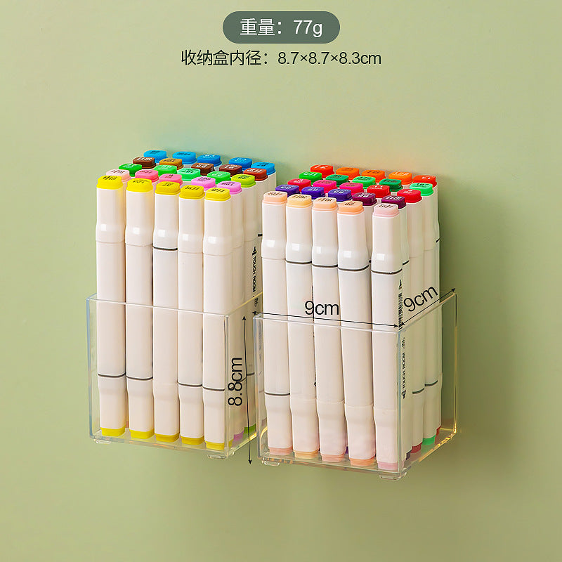 Art raw lead painting special pen holder wall hanging storage box plastic square watercolor pen marker storage box