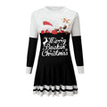 2025 european and american cross-border women's autumn/winter new collection: round neck long sleeve pleated casual party dress