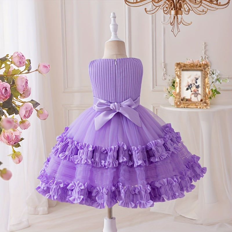 New arrival cross-border kids performance dress lace princess skirt festival tutu skirt gauze skirt first birthday dress performance costume