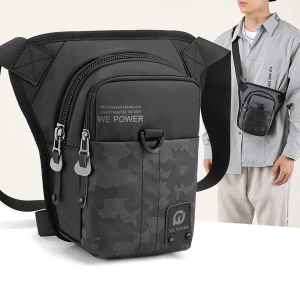 WEPOWER New Men's Outdoor Leg Bag Casual Trend Breast Bag Crossbody Bag Multifunctional Cycling Fishing Fanny Bag