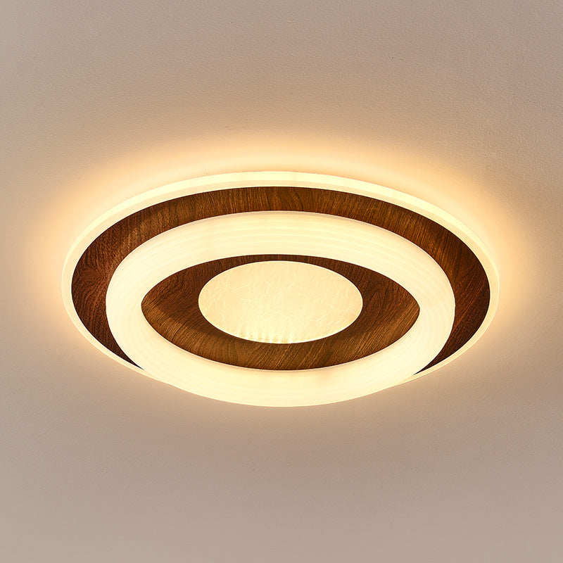 Zhongshan Lighting Living Room Lights Lobby Aisle Middle Ancient Walnut Color New Chinese Restaurant Chandelier Bedroom Ceiling Light