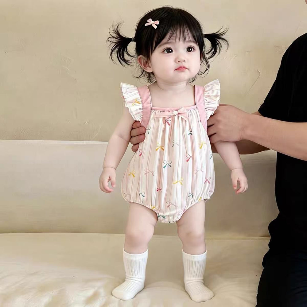 Summernew arrival baby girl cartoon flying sleeve bag butt kids summer dress baby clothes cute summer bag butt clothes summer